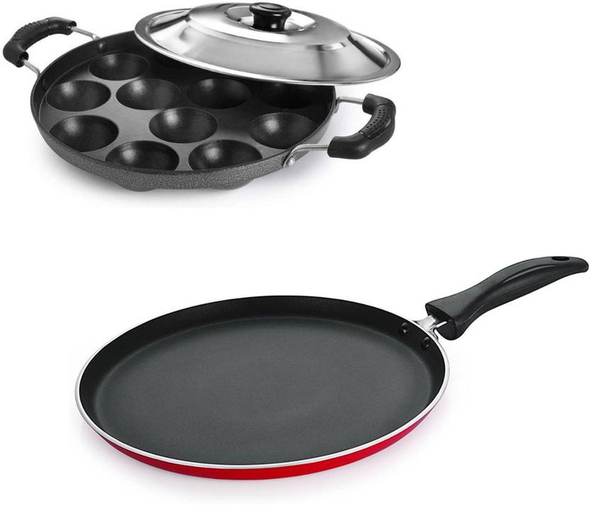 ALWAFLI Combo NonStick Dosa Maker & Appam Pan Patra Tawa Ponganal and Paniyaram Pan Induction