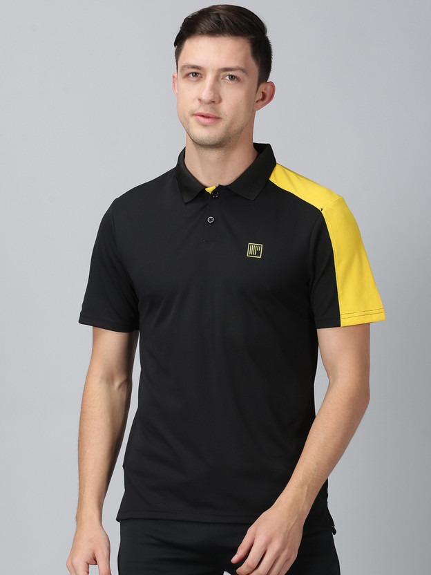 black and yellow polo
