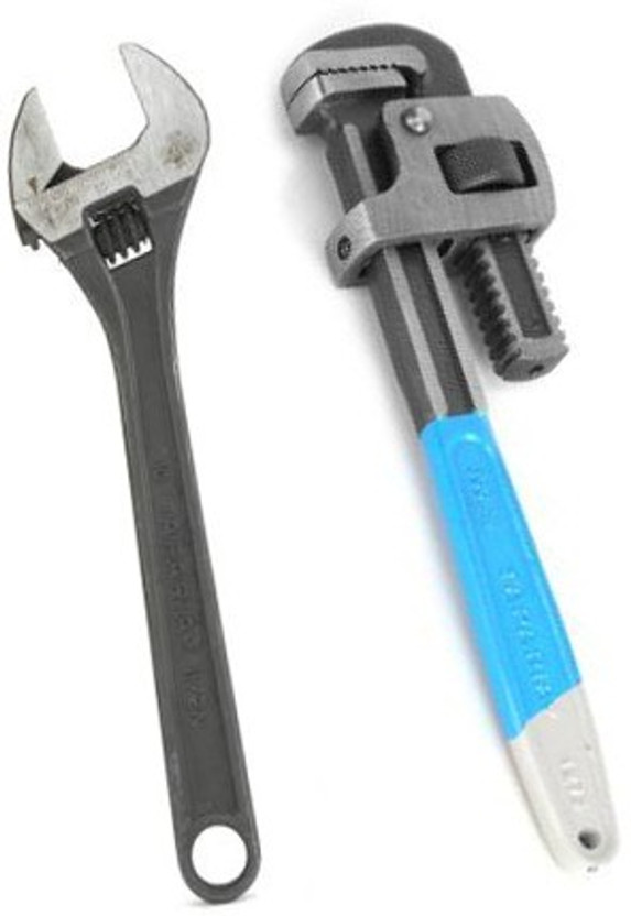 TAPARIA 1273-12inch Pipe Wrench with 1172-10inch Adjustable Single Sided Pipe Wrench(Pack of 2)