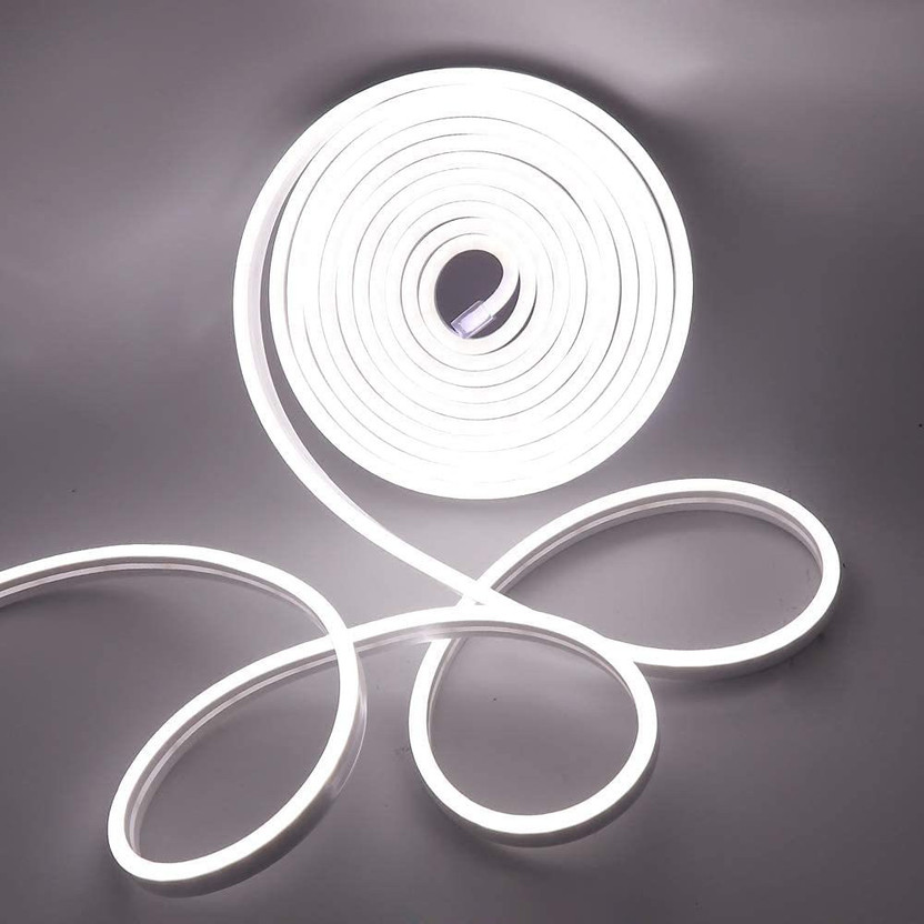 TUKAMCHA UNIVERSAL WATERPROOF NEON WHITE 5 METER 12V LIGHT FOR CAR TRUCK HOME DECOR Car Fancy Lights(White)