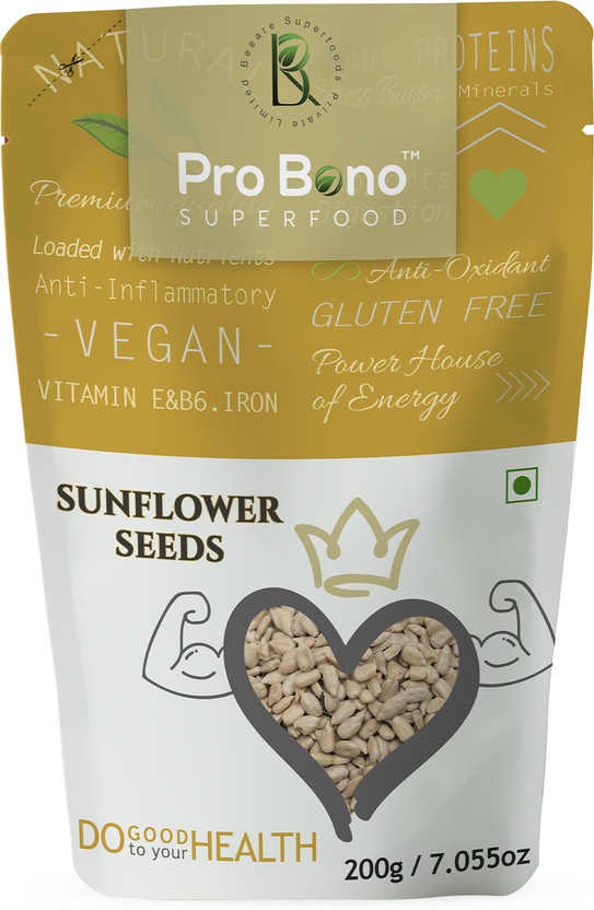Beeare superfoods PROBONO Sunflower Seeds Protein and Fibre Rich Superfood | Healthy Snacks Sunflower Seeds(200 g)