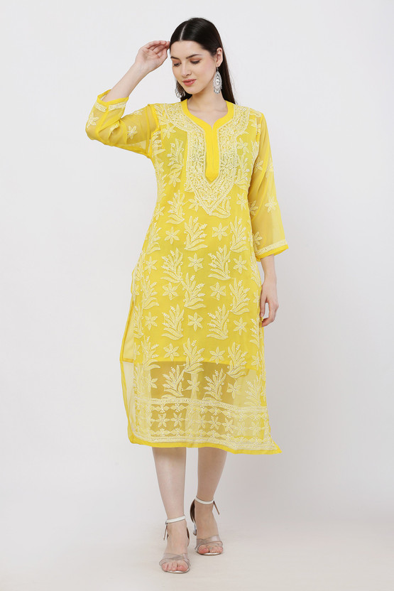 yellow colour kurti flipkart