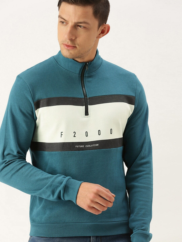Full Sleeve Color Block Men Sweatshirt 