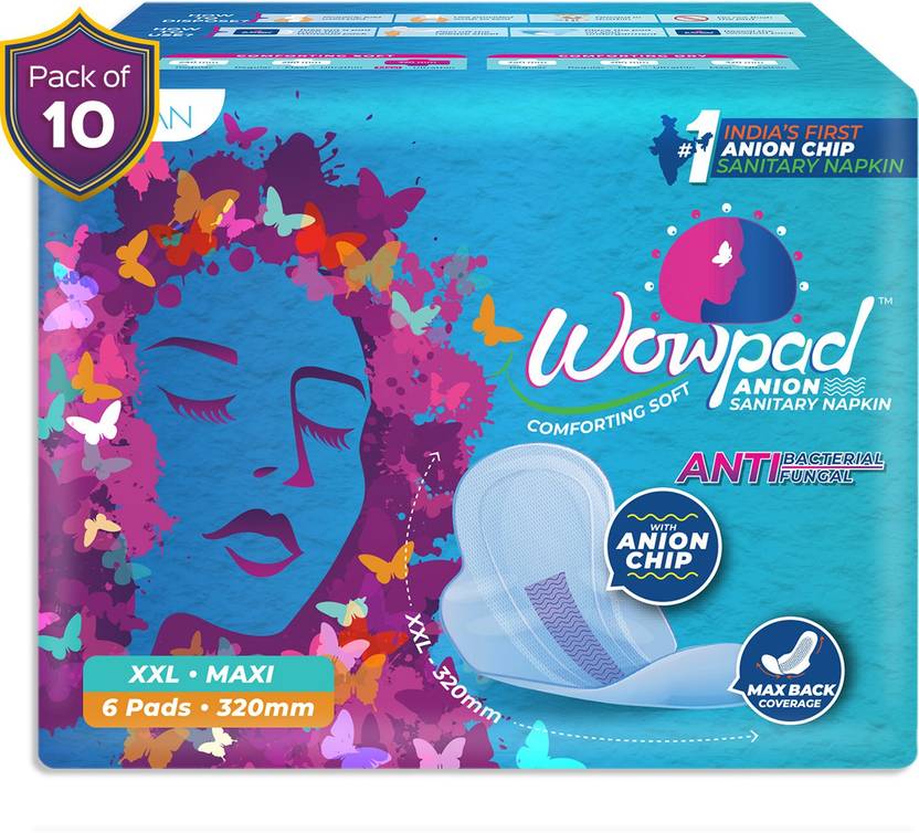 Wowpad Maxi Comforting Soft XXL 60 Sanitary Pads 320 MM, (6 Pads x Pack