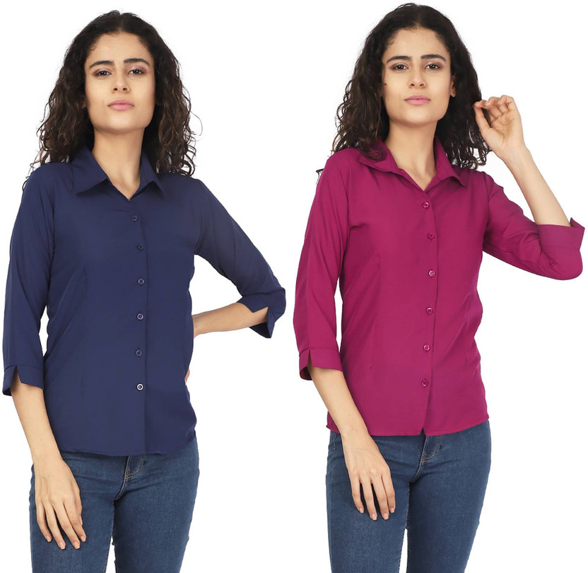 Pink and blue shirt womens Clearance