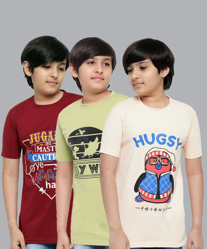 JONES Boys Printed Pure Cotton T Shirt
