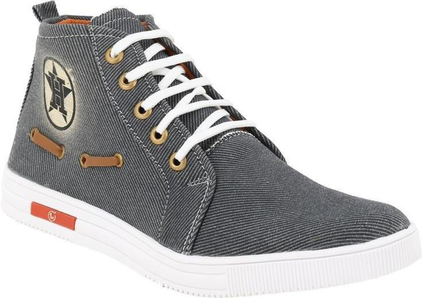 VOILA Denim High Ankle Sneakers For Men 