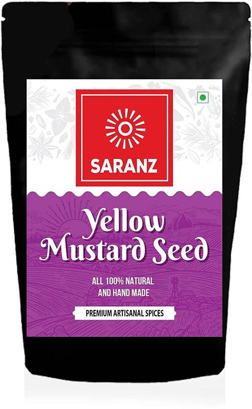 SARANZ Yellow Mustard Seed Peeli Sarso Hand Picked Premium Spice100gm