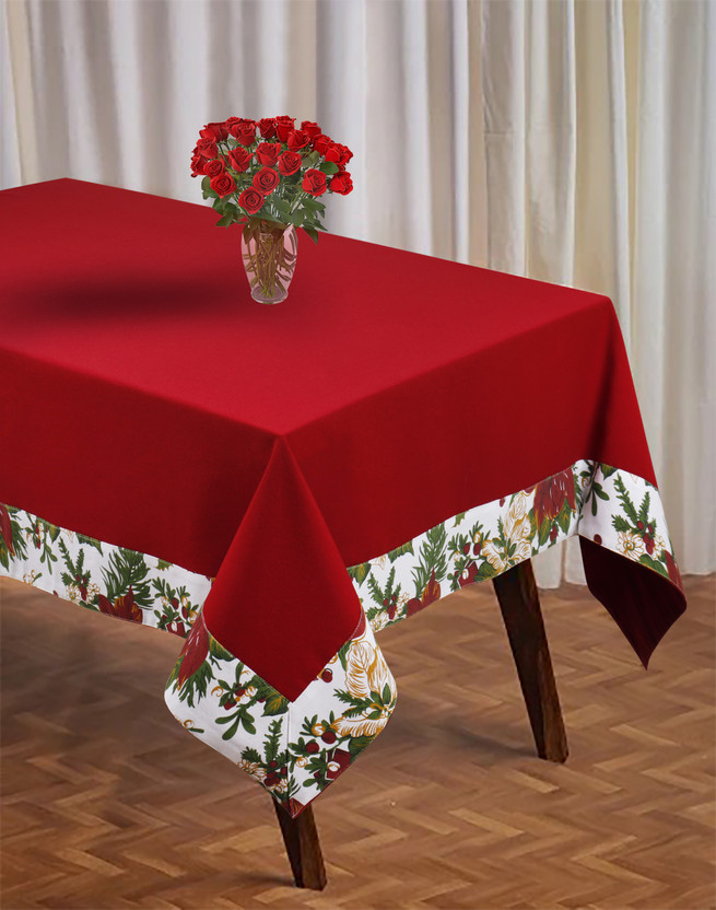 AIRWILL AIRWILL Cotton 6 Seater Floral Table Cover(Red) - Flipkart Deal