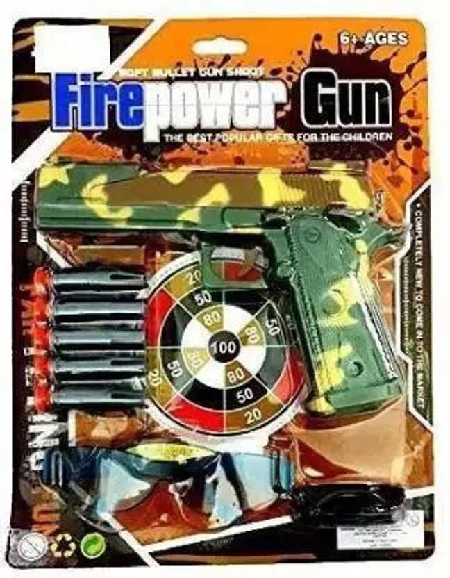 3 Jokers FIRE Power Gun Toy for Kids with 5 Soft Bullets Guns & Darts