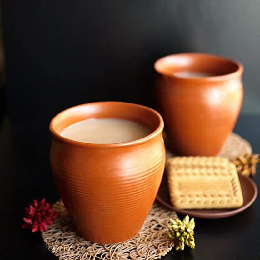 The Earth Store Handcrafted Ceramic Kulhad Cups - Set Of 6 Pastel Multicolor Tea/Coffee Cups, 190ml Each, Reusable For Hot & Cold Drinks - View #2