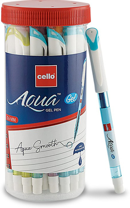 Cello Aqua Gel Pen(Pack of 25, Ink Color - Blue)