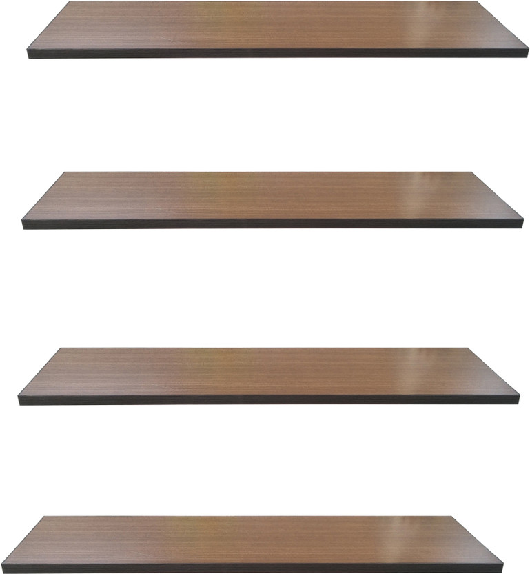 SOKHI FURNISHING Wooden Wall Shelf straight wall shelf Wooden Wall Shelf(Number of Shelves - 4, Brown)