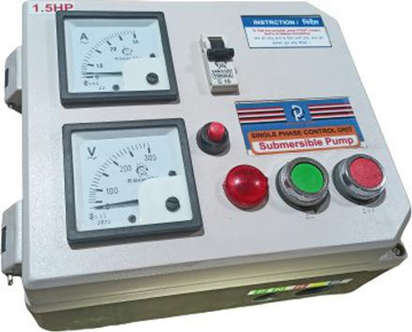 rc electric india 1.5 HP SINGLE PHASE SUBMERSIBLE CONTROL PANEL/STARTER PVC BOADY Water Pump Starter