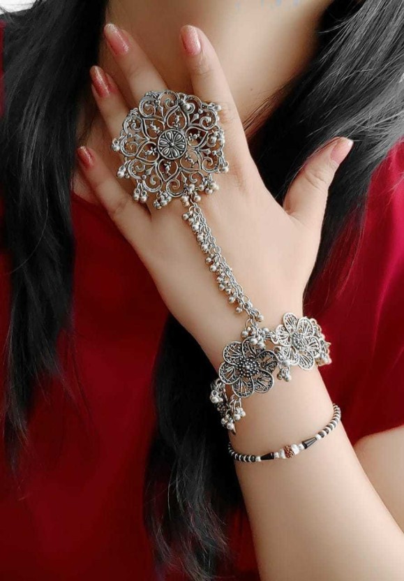 Buy Gold Bullet Ring Bracelet Harem Bracelet Finger Bracelet Online in  India - Etsy