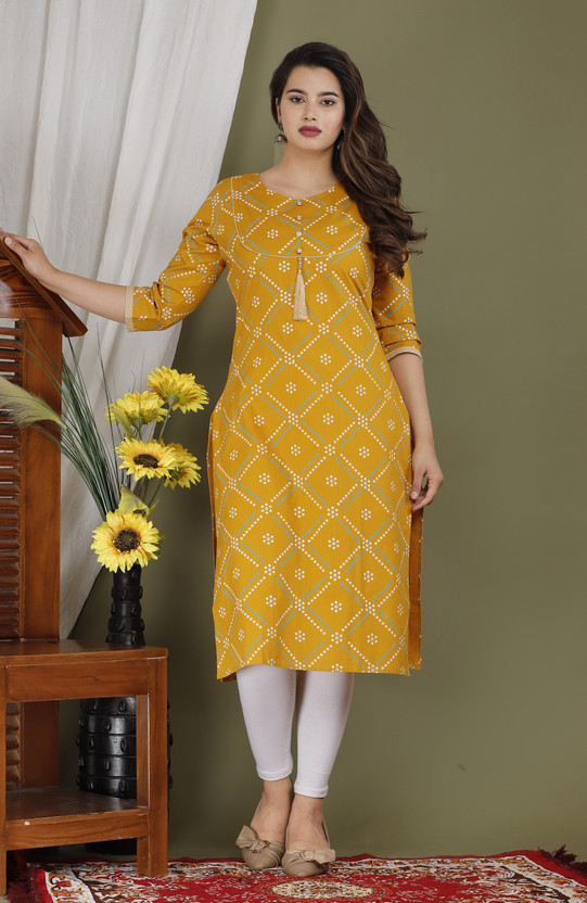 yellow colour kurti flipkart