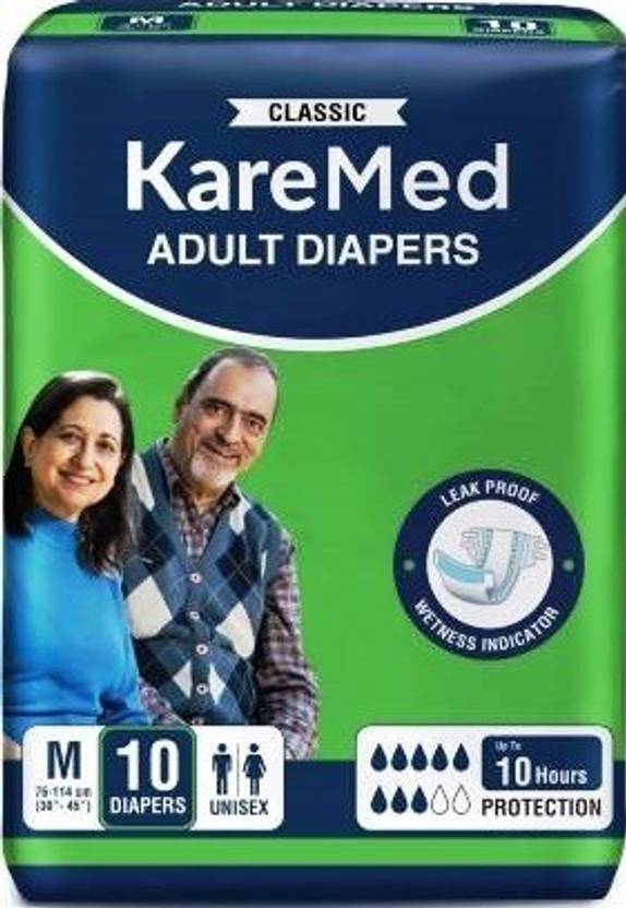 KareMed Classic Adult Diaper Medium ,Waist Size 76114cm (30"45") ,20