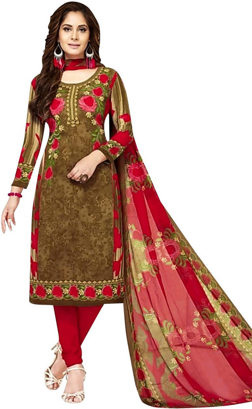 YASHIKA Crepe Floral Print Salwar Suit Material