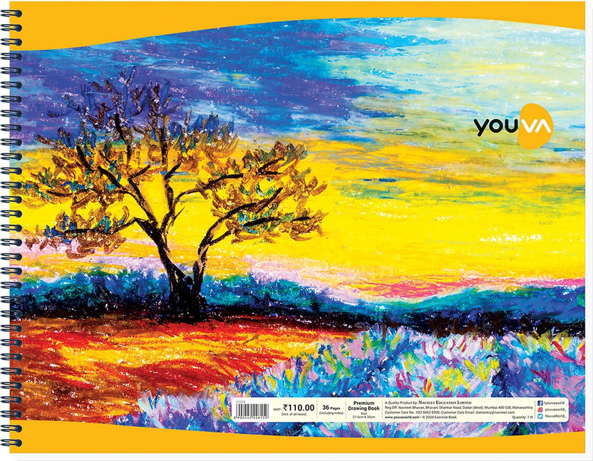 NAVNEET Youva Wiro Bound Drawing Book 27.5x35 cm Sketch Pad(36 Sheets)