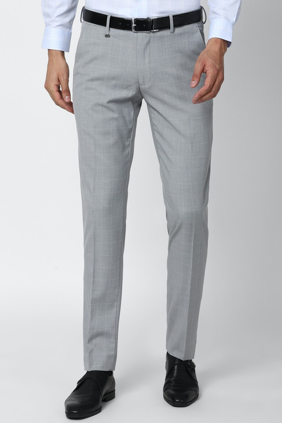 VAN HEUSEN Slim Fit Men Grey Trousers 
