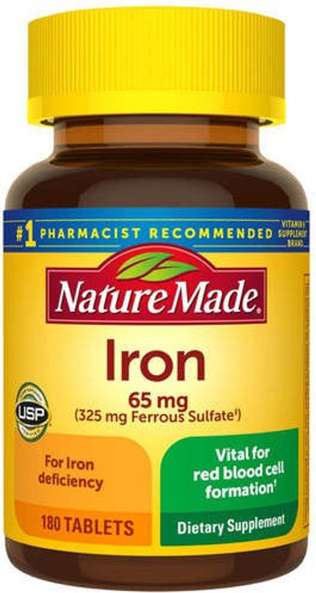 Nature Made Iron 65 mg (from Ferrous Sulfate) Tablets, 180 Count(0 Tablets)