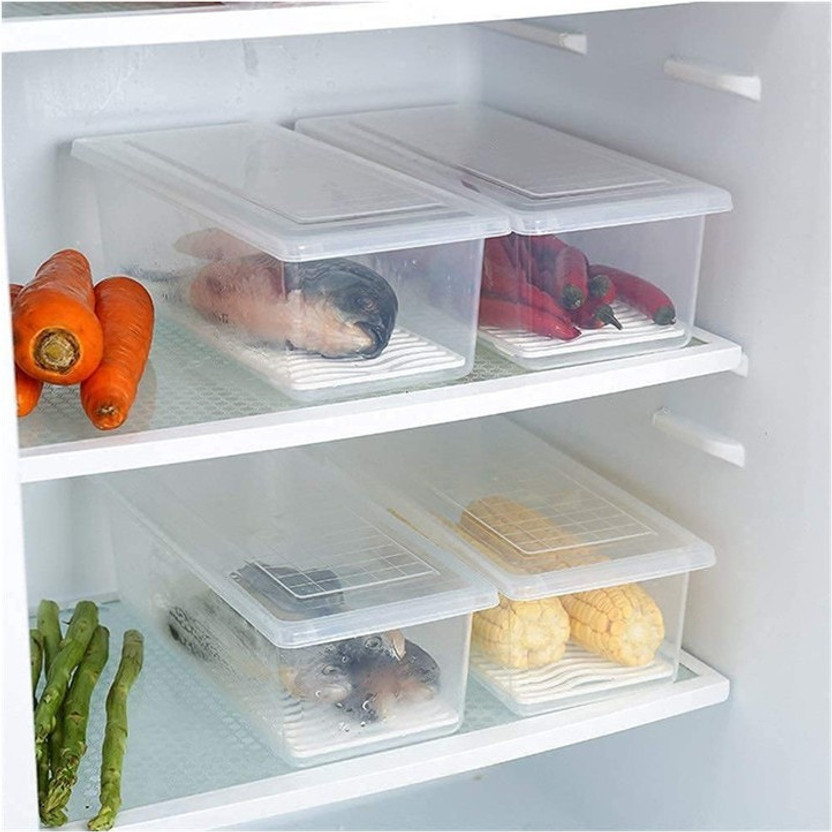 jay gatrad seller Plastic 5 PCS Food Storage Container Fridge Box for Fish, Meat, Fruits (1500ML) Storage Basket(Pack of 5)