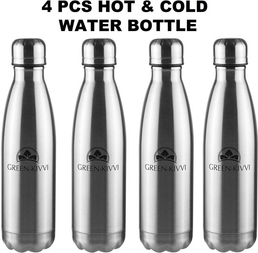 GREEN KIVVI Water Bottle, School Water Bottle, Steel Bottle, Cold Water