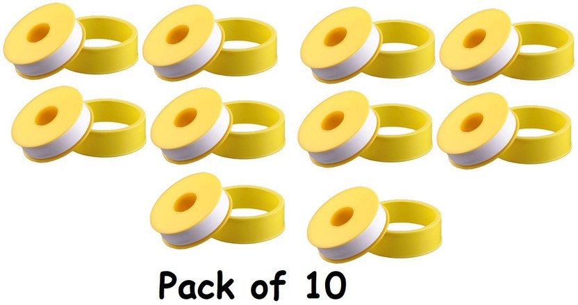 Senkiddpro Senkiddpro Teflon Tape for Plumbing Pipe Fittings to fix Leak & WaterTap Installation 10pcs 20 m Single Sided Tape(Yellow Pack of 1) - Flipkart Deal
