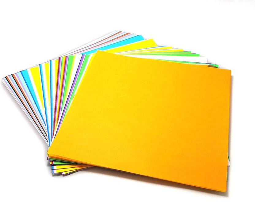 SHARMA BUSINESS 28x21 cm Origami Sheets Set of 100 Plain