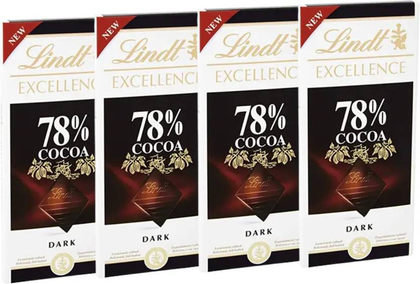 LINDT Excellence 78 Cocoa Dark Chocolate Pack of 4 Bars Price in India Buy LINDT Excellence