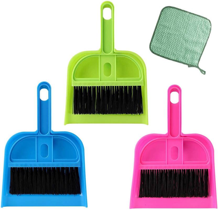 Kunex 3 Set Mini Dustpan Brush Set Cleaning Brush Small Desk Broom