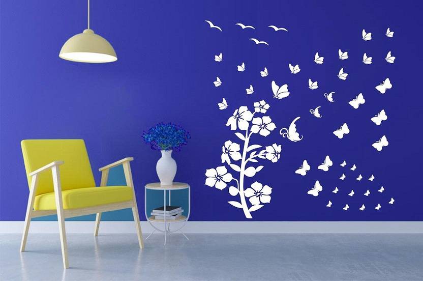 Flowers Wall Stickers Standard,(152cm x 152cm) Pack of 1, Price in