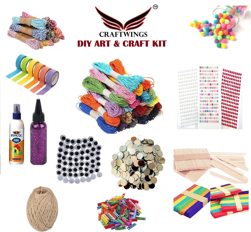 Craftwings DIY Art and Craft Kit Pack for Kids Decorate and School Projects, Multicolour