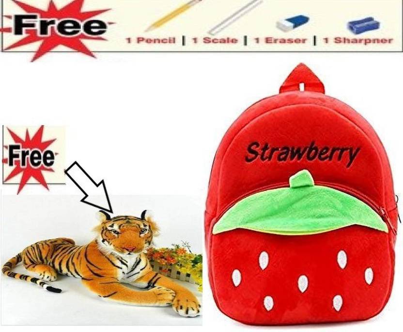 RMN Strwaberry Animal Cartoon Mini Travel Bag for Baby Girl Boy Tiger Size  30Cm 10 L Backpack multicolor - Price in India 