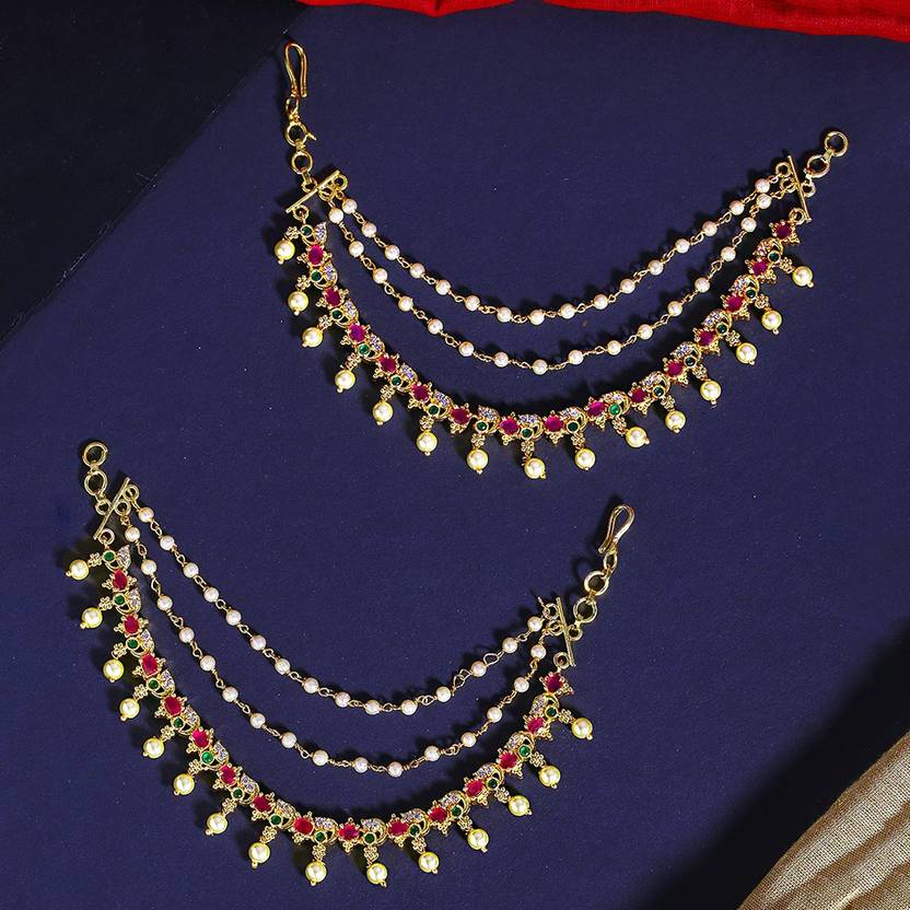 - Buy YELLOW CHIMES AD/American Diamond Studded Multi Layer Long Ear Hair Chain for Women & Girls Brass Earring Set Online at Best Prices in India - Buy YELLOW CHIMES AD/American Diamond Studded Multi Layer Long Ear Hair Chain for Women & Girls Brass Earring Set Online at Best Prices in India