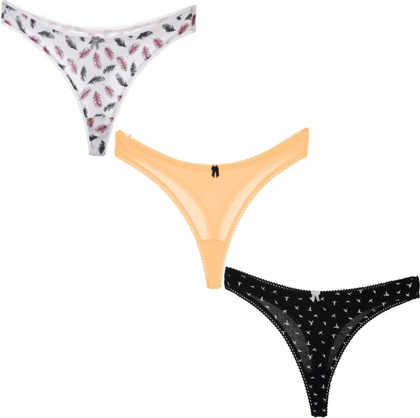 Leading Lady Women Thong Black, White, Grey Panty - Buy Leading Lady Women  Thong Black, White, Grey Panty Online At Best Prices In India | Flipkart.com