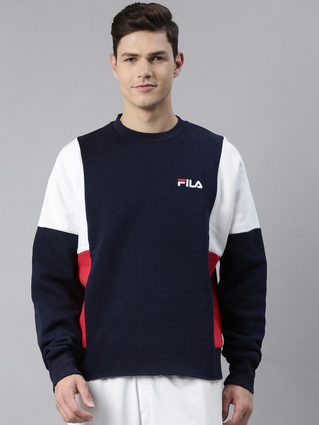 FILA Full Sleeve Solid Men Sweatshirt 