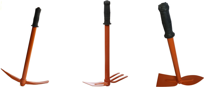 GREEN TOUCH SIX TOOLS FETURES IN 3 TOOLS, GARDEN HOE WITH 3 PRONG, TILLER, SHOVELS - GARDEN TOOLS KIT, GARDEN TOOLS COMBO FOR HOME GARDENING AND AGRICUTURE Garden Tool Kit(3 Tools)