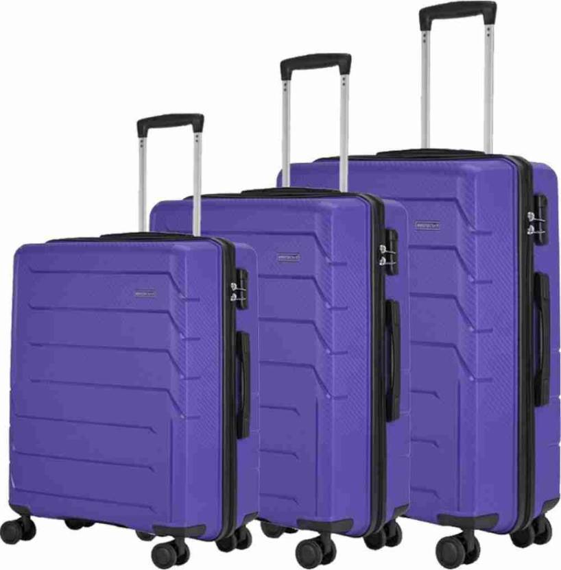 ARISTOCRAT Hard Body Set of 3 Luggage – CHROMA STR SET ( SMALL+MEDIUM+LARGE SIZE ) – Purple