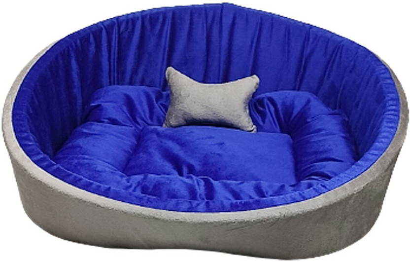 TRANDING STYLISH Simple Mountain Sofa With Haddi For Dog And Cat M Pet Bed(Grey Blue)