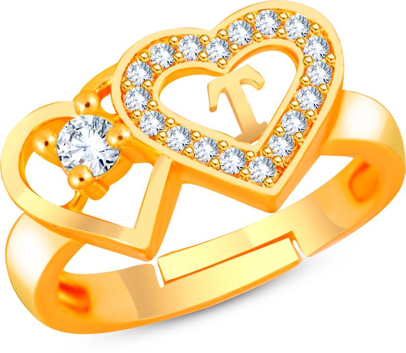 MEENAZ Love Heart T Alphabet Letter Rings girls women lovers couple Stylish party wear Brass, Copper, Metal, Alloy, Stone Crystal, Cubic Zirconia, Diamond Brass, Copper, Gold Plated Ring Price in India - MEENAZ Love Heart T Alphabet Letter Rings girls women lovers couple Stylish party wear Brass, Copper, Metal, Alloy, Stone Crystal, Cubic Zirconia, Diamond Brass, Copper, Gold Plated Ring Price in India -