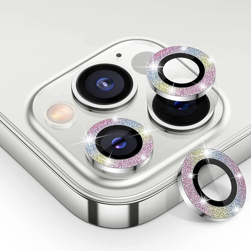 Mobilive Camera Lens Protector for Apple iPhone 13 Pro Max Sparkling Glitter Metal Ring