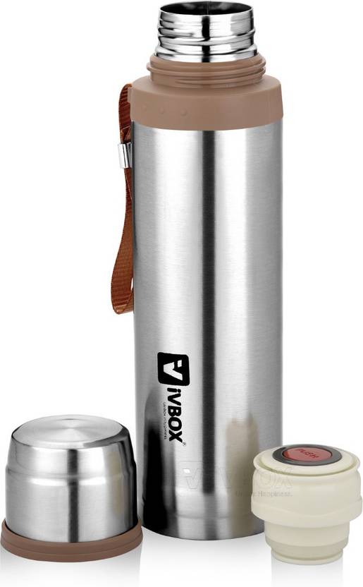 iVBOX ®Sports750 Thermos Steel Push Button Lid Flask Hot & Cold 750 ml