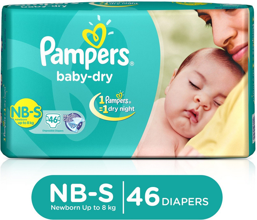 Pampers Baby-Dry Diapers Small - New Born(46 Pieces)