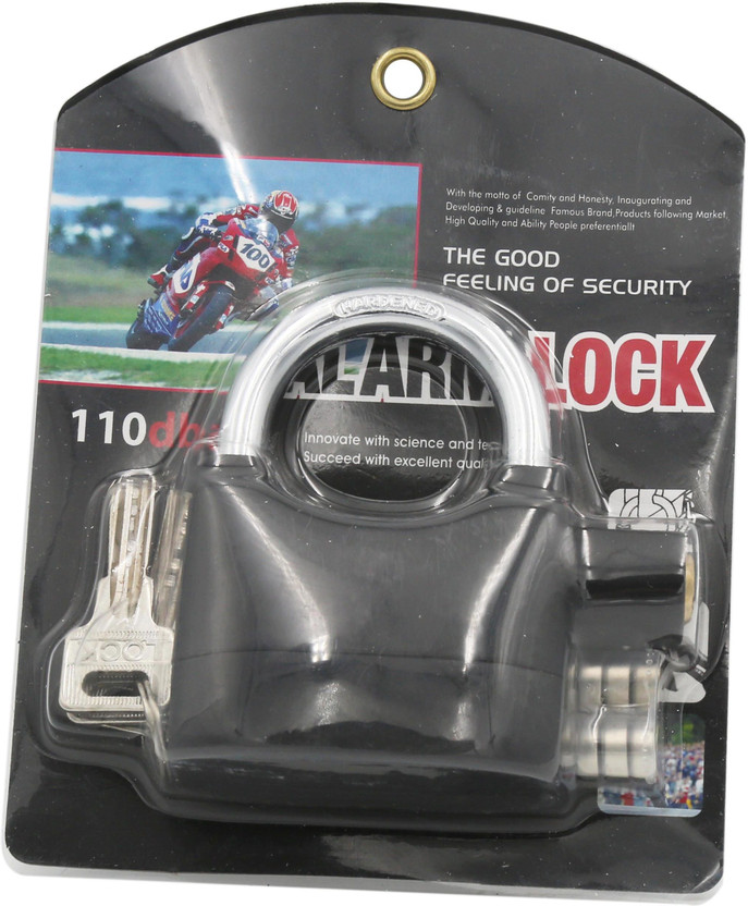 WunderVoX Anti Theft and Waterproof 110dbs Bike Motorcycle Alarm Padlock-X42 Padlock(Black)