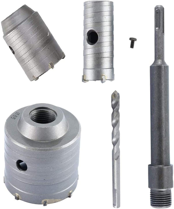 DUMDAAR 30mm 50mm 65mm SDS Plus Shank Concrete Hole Saw set Cutter with 200mm rod cement Stone Wall Punch Reamer Air Conditioner Punch Hollow Drill Bit