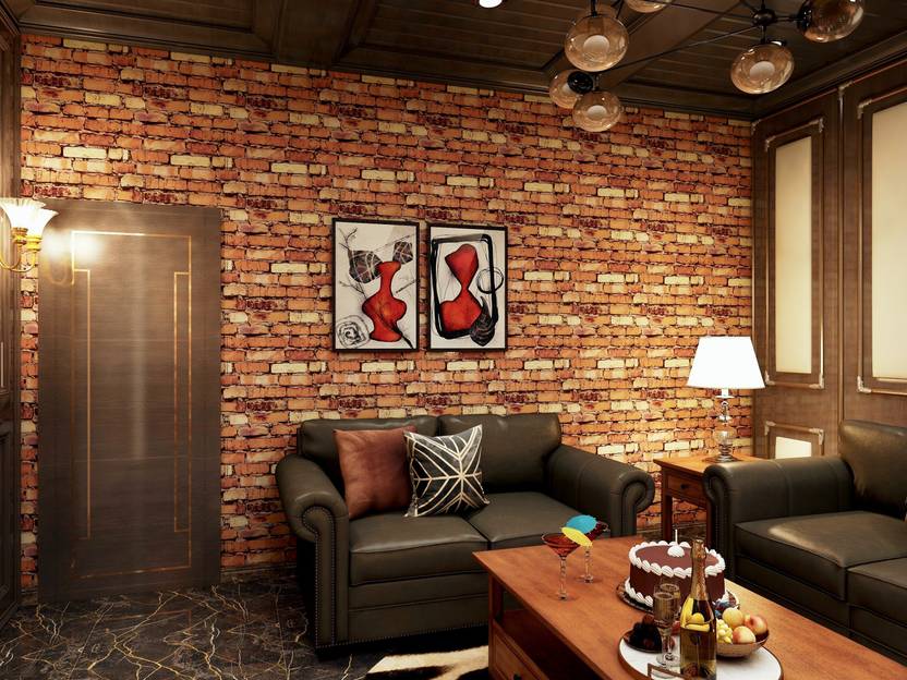 Flipkart SmartBuy 500 cm Wall Stickers Wallpaper Natural Looking Bricks