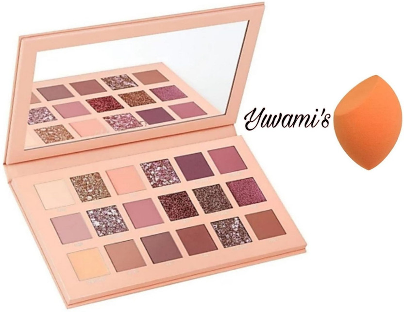 Yuvami's Nude Edition Eye Shadow Palette (18g) with 1 Multicolor sponge puff 18 g(Multicolor)