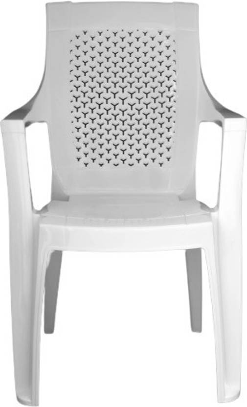ITALICA Premium Plastic Chair With Armrest/Glossy Finish/Sturdy Plastic
