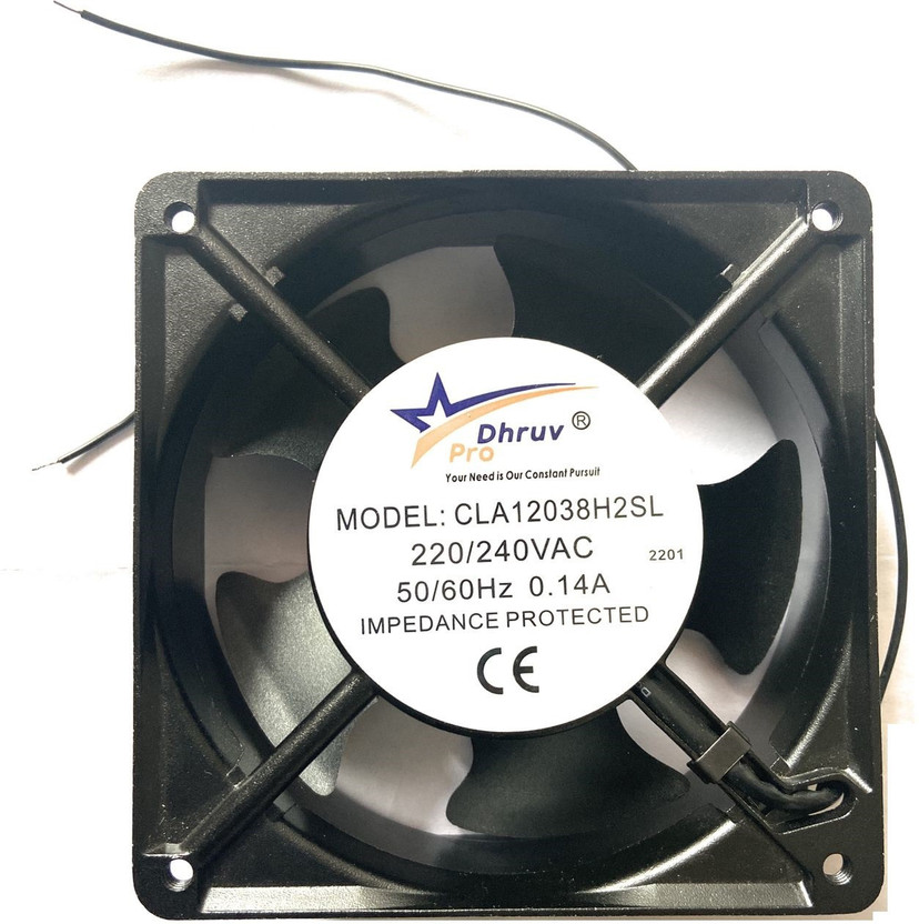 DHRUV-PRO DHRUV-PRO 220V AC 120*120*38mm 4-inch square Exhaust brushless Fan Metal Body Cooling Fan Cabinet Cooler(Black) - Flipkart Deal